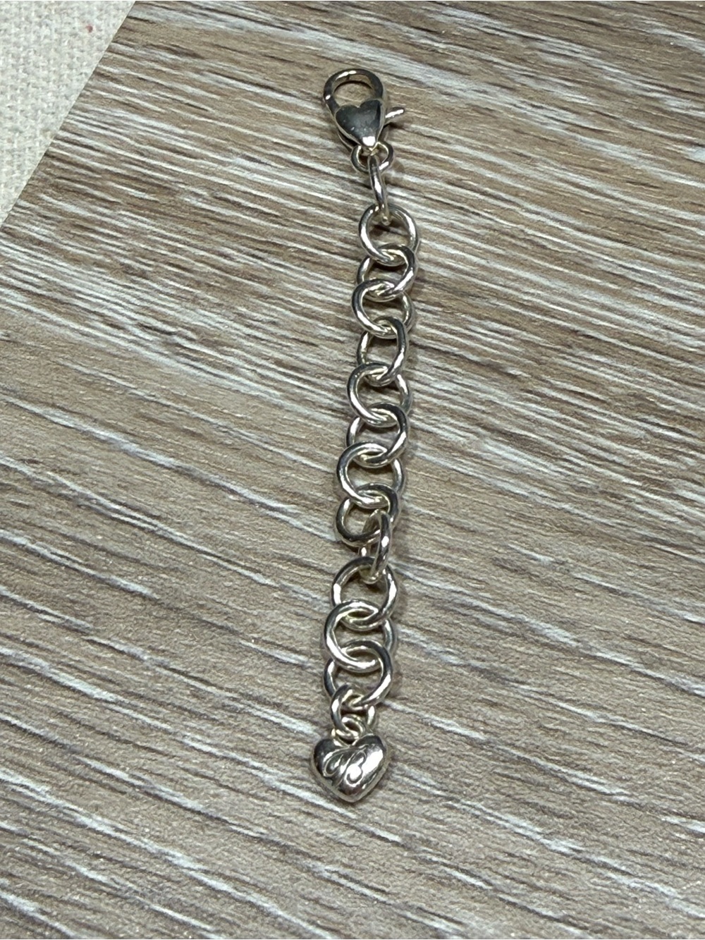 Brighton Short Necklace/Bracelet Extender Silver Tone Chain Heart Charm